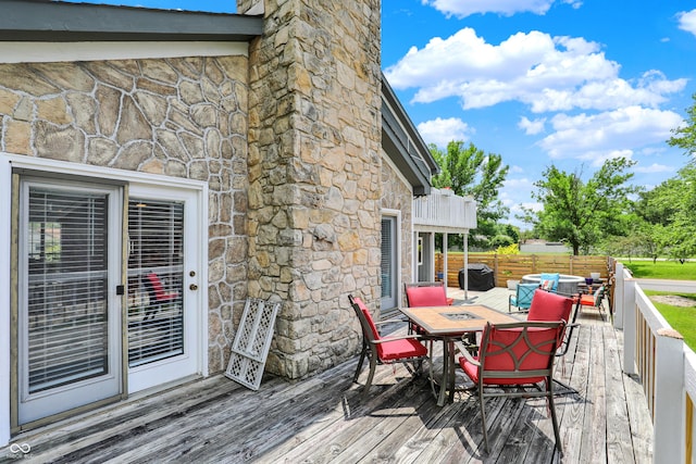 826 Royal Saint George Dr, Greenwood, IN 46143 - wooden deck featuring an outdoor hangout area