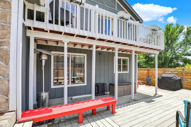 826 Royal Saint George Dr, Greenwood, IN 46143 - wooden terrace with a grill