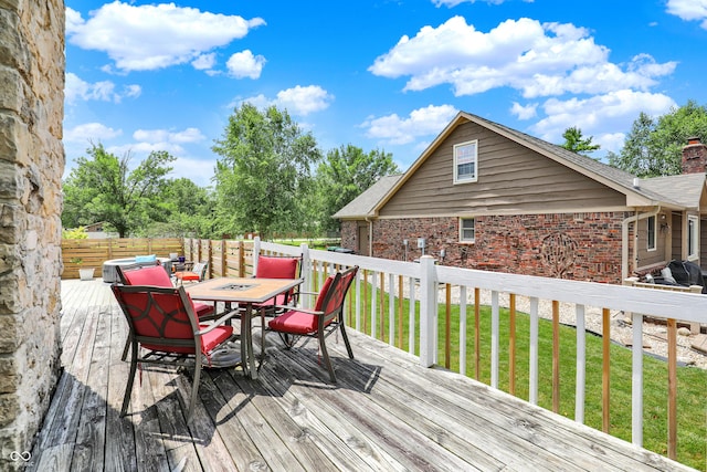 826 Royal Saint George Dr, Greenwood, IN 46143 - deck with a yard and outdoor dining space