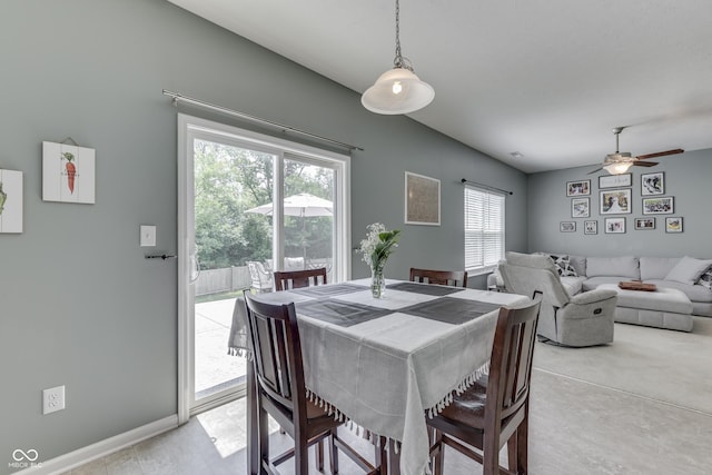 12291 Falling Leaves Trl, Indianapolis, IN 46229 - dining space featuring a ceiling fan and baseboards