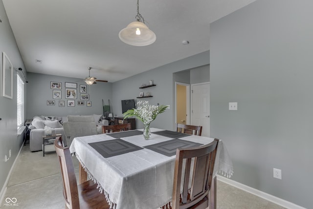 12291 Falling Leaves Trl, Indianapolis, IN 46229 - dining space featuring a ceiling fan and baseboards