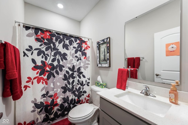 2584 Lanai Ln, Greenwood, IN 46143 - bathroom featuring vanity and a shower with curtain