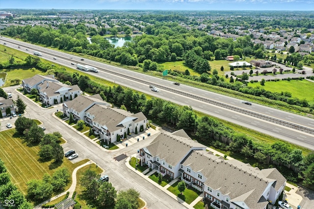 12075 Scoria Dr Unit 500, Fishers, IN 46038 - aerial view of residential area featuring a highway and a large body of water