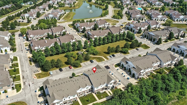 12075 Scoria Dr Unit 500, Fishers, IN 46038 - aerial view of property and surrounding area featuring nearby suburban area and a large body of water