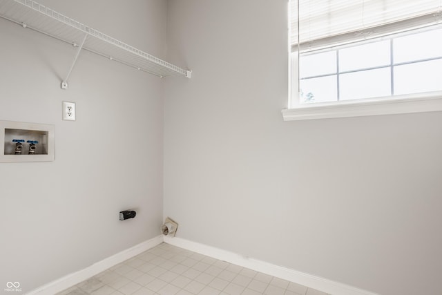 3923 N Bressingham Dr, Indianapolis, IN 46235 - laundry area with hookup for a washing machine, electric dryer hookup, and light tile patterned floors