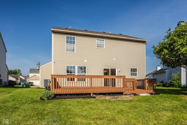 3923 N Bressingham Dr, Indianapolis, IN 46235 - back of property with a deck and a lawn