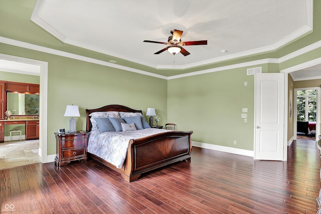 523 S 700 E, Whitestown, IN 46075 - bedroom featuring wood finished floors, ornamental molding, and a ceiling fan