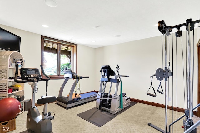 523 S 700 E, Whitestown, IN 46075 - exercise room with carpet flooring and recessed lighting