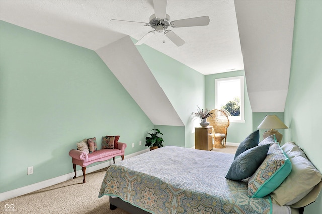 523 S 700 E, Whitestown, IN 46075 - bedroom featuring carpet floors, lofted ceiling, and a ceiling fan
