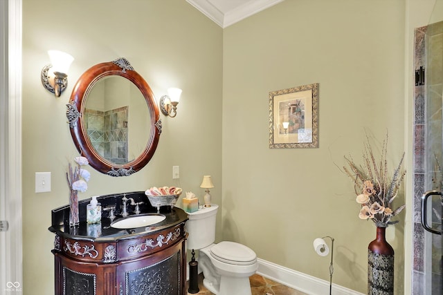 523 S 700 E, Whitestown, IN 46075 - bathroom with ornamental molding, vanity, and tile patterned floors
