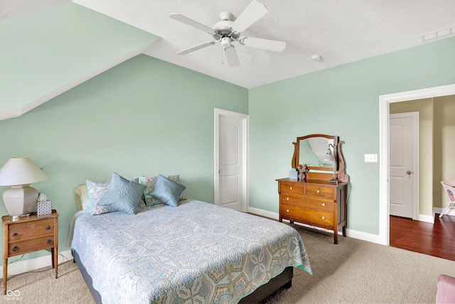 523 S 700 E, Whitestown, IN 46075 - bedroom featuring carpet, lofted ceiling, and a ceiling fan