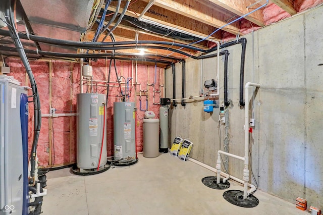 523 S 700 E, Whitestown, IN 46075 - unfinished below grade area featuring electric water heater and a water softener