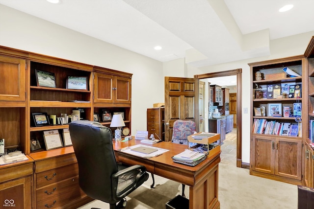 523 S 700 E, Whitestown, IN 46075 - home office featuring light colored carpet and recessed lighting