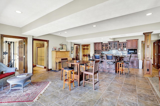 523 S 700 E, Whitestown, IN 46075 - dining room with recessed lighting and light stone finish floors