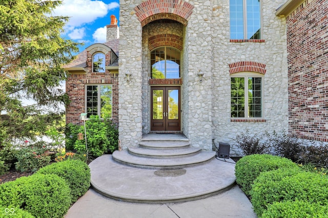 523 S 700 E, Whitestown, IN 46075 - entrance to property with french doors and stone siding