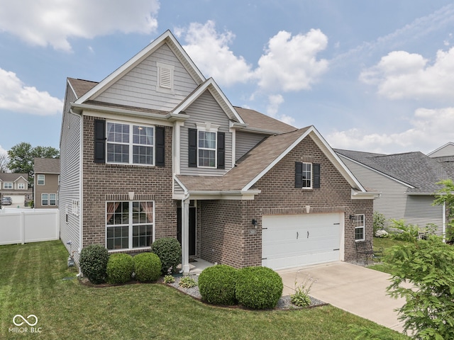 8330 Whitaker Valley Blvd, Indianapolis, IN 46237 - traditional home featuring concrete driveway, brick siding, a garage, and roof with shingles