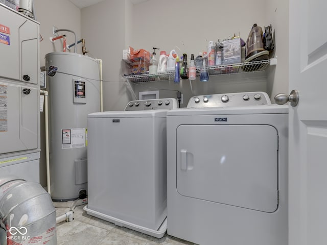 8330 Whitaker Valley Blvd, Indianapolis, IN 46237 - washroom with water heater, washer and clothes dryer, and heating unit