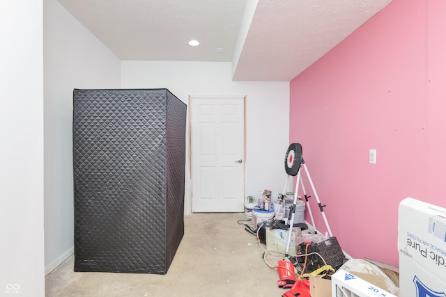 3696 Lakeshore Ct, Greenwood, IN 46143 - game room featuring unfinished concrete floors and recessed lighting