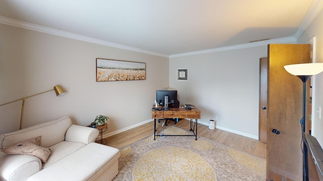 1623 Beech Cir, Plainfield, IN 46168 - office area with ornamental molding and wood finished floors