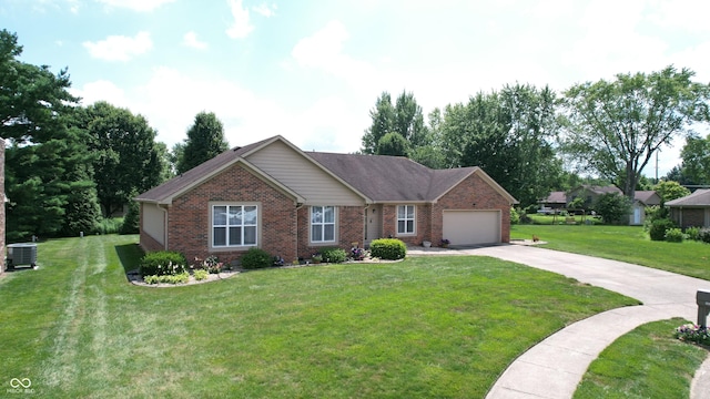 1623 Beech Cir, Plainfield, IN 46168 - single story home with brick siding, a front yard, and concrete driveway