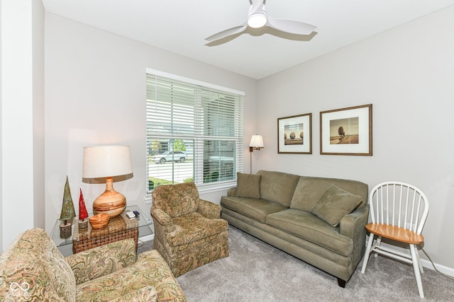 1360 Petit Verdot Dr, Westfield, IN 46074 - living area with carpet floors and a ceiling fan