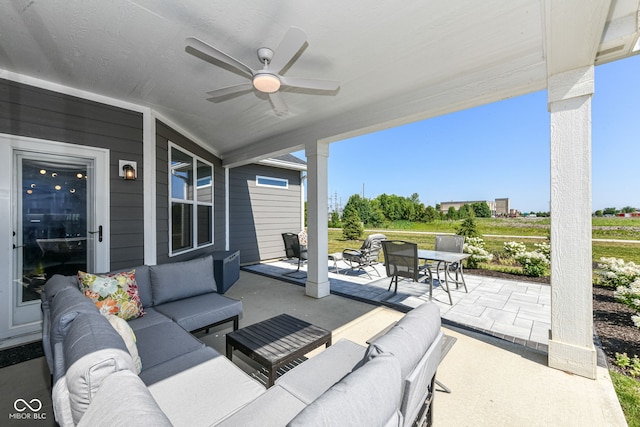 1360 Petit Verdot Dr, Westfield, IN 46074 - view of patio / terrace featuring an outdoor hangout area, a ceiling fan, and outdoor dining space