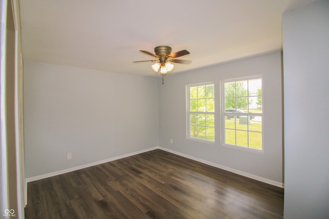 10610 Pavilion Dr, Indianapolis, IN 46259 - empty room with a ceiling fan and dark wood-type flooring