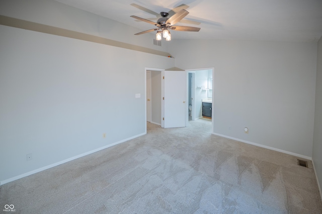 7151 Sea Pine Dr, Indianapolis, IN 46250 - unfurnished room featuring light colored carpet, a ceiling fan, and lofted ceiling