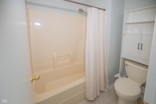 7151 Sea Pine Dr, Indianapolis, IN 46250 - bathroom with shower / bath combination with curtain and tile patterned floors