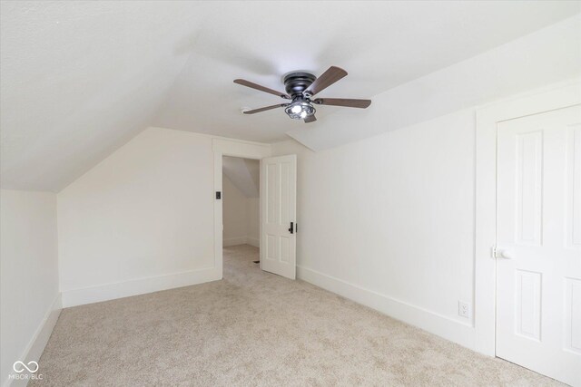 149 E Jackson St, Cicero, IN 46034 - additional living space featuring carpet, vaulted ceiling, and ceiling fan