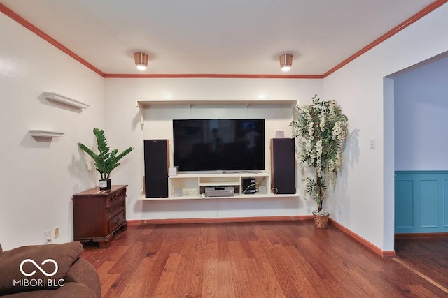 7525 Surrey Dr, Indianapolis, IN 46227 - living room with wood finished floors and crown molding