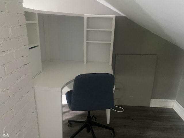 5220 Crawfordsville Rd, Speedway, IN 46224 - office featuring vaulted ceiling and wood finished floors