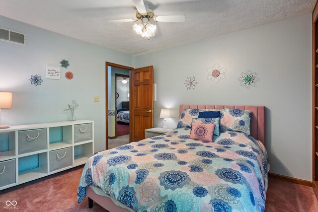 12011 Emory Dr, Indianapolis, IN 46229 - bedroom with carpet and ceiling fan