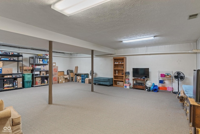 12011 Emory Dr, Indianapolis, IN 46229 - finished below grade area featuring carpet flooring and a textured ceiling