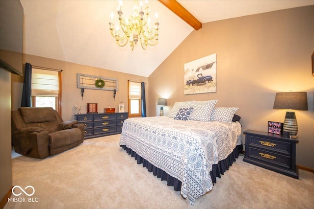 2259 Willow Lake Dr, Greenwood, IN 46143 - bedroom with light colored carpet and a chandelier