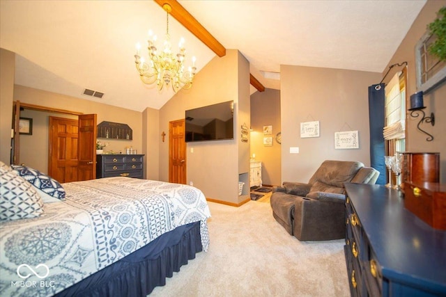 2259 Willow Lake Dr, Greenwood, IN 46143 - bedroom featuring carpet and a chandelier