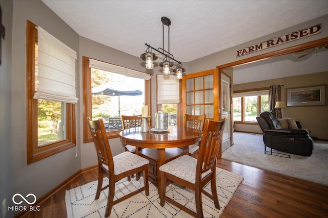 2259 Willow Lake Dr, Greenwood, IN 46143 - dining room with wood finished floors and a textured ceiling