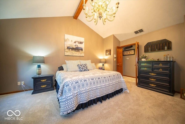 2259 Willow Lake Dr, Greenwood, IN 46143 - bedroom featuring a chandelier and light colored carpet