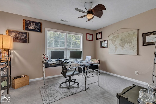 5961 Pine Bluff Dr, Avon, IN 46123 - carpeted office space with a ceiling fan and baseboards