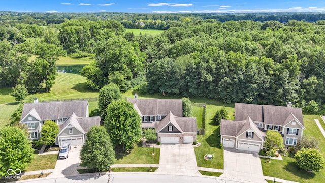 5961 Pine Bluff Dr, Avon, IN 46123 - drone / aerial view of a heavily wooded area and a nearby body of water
