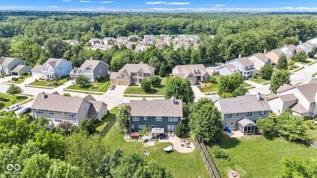 5961 Pine Bluff Dr, Avon, IN 46123 - aerial perspective of suburban area with a heavily wooded area