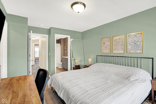 3588 Thomas Jefferson St, Westfield, IN 46074 - carpeted bedroom featuring baseboards and ensuite bathroom
