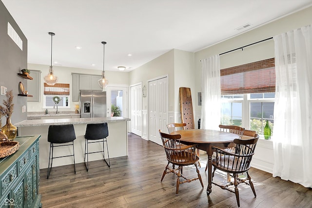 3588 Thomas Jefferson St, Westfield, IN 46074 - dining room featuring dark wood-type flooring and recessed lighting