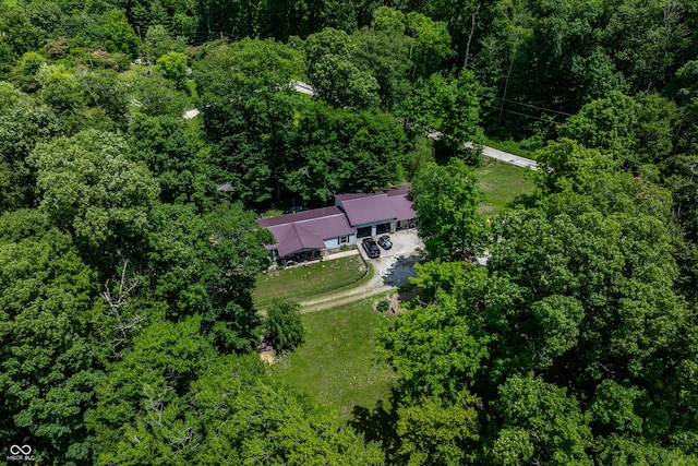 2501 Mitten Rd, Bowling Green, IN 47833 - aerial view of property and surrounding area with a heavily wooded area
