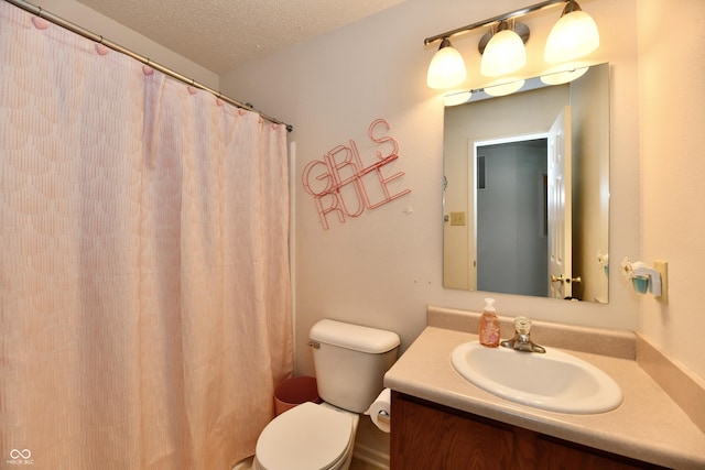 2016 Morning Light Ln, Greenwood, IN 46143 - full bathroom featuring vanity, a textured ceiling, and curtained shower
