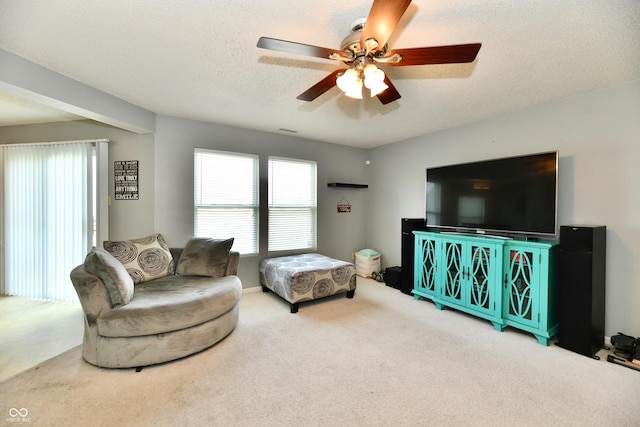2016 Morning Light Ln, Greenwood, IN 46143 - carpeted living area with a ceiling fan