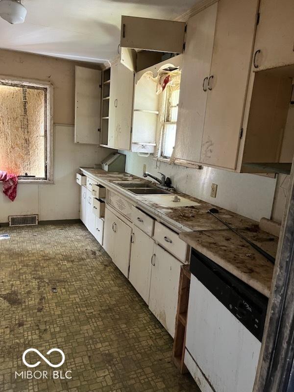 518 E Irvington Ave, South Bend, IN 46614 - kitchen with dishwasher, plenty of natural light, light countertops, and open shelves