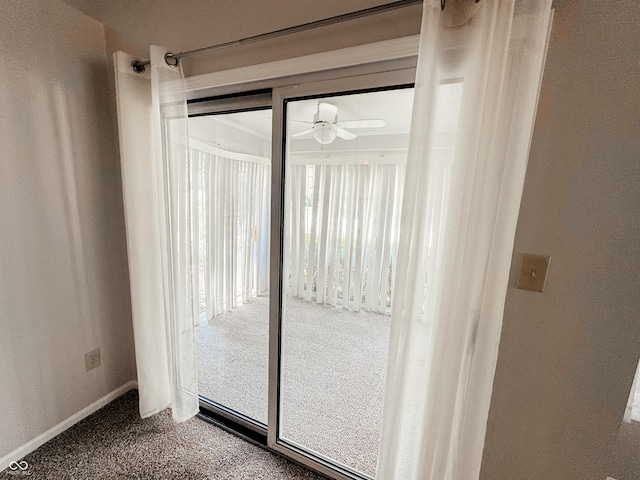 9672 River Oak Ln E, Fishers, IN 46038 - doorway featuring carpet flooring and ceiling fan