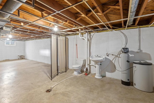 320 S Odell St, Brownsburg, IN 46112 - basement featuring a water softener and a sink