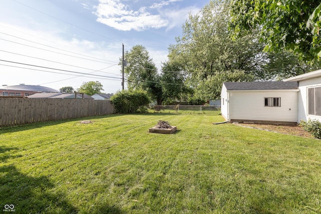 320 S Odell St, Brownsburg, IN 46112 - fenced backyard with a fire pit